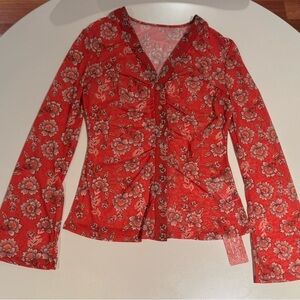 SHEIN Red Floral Blouse